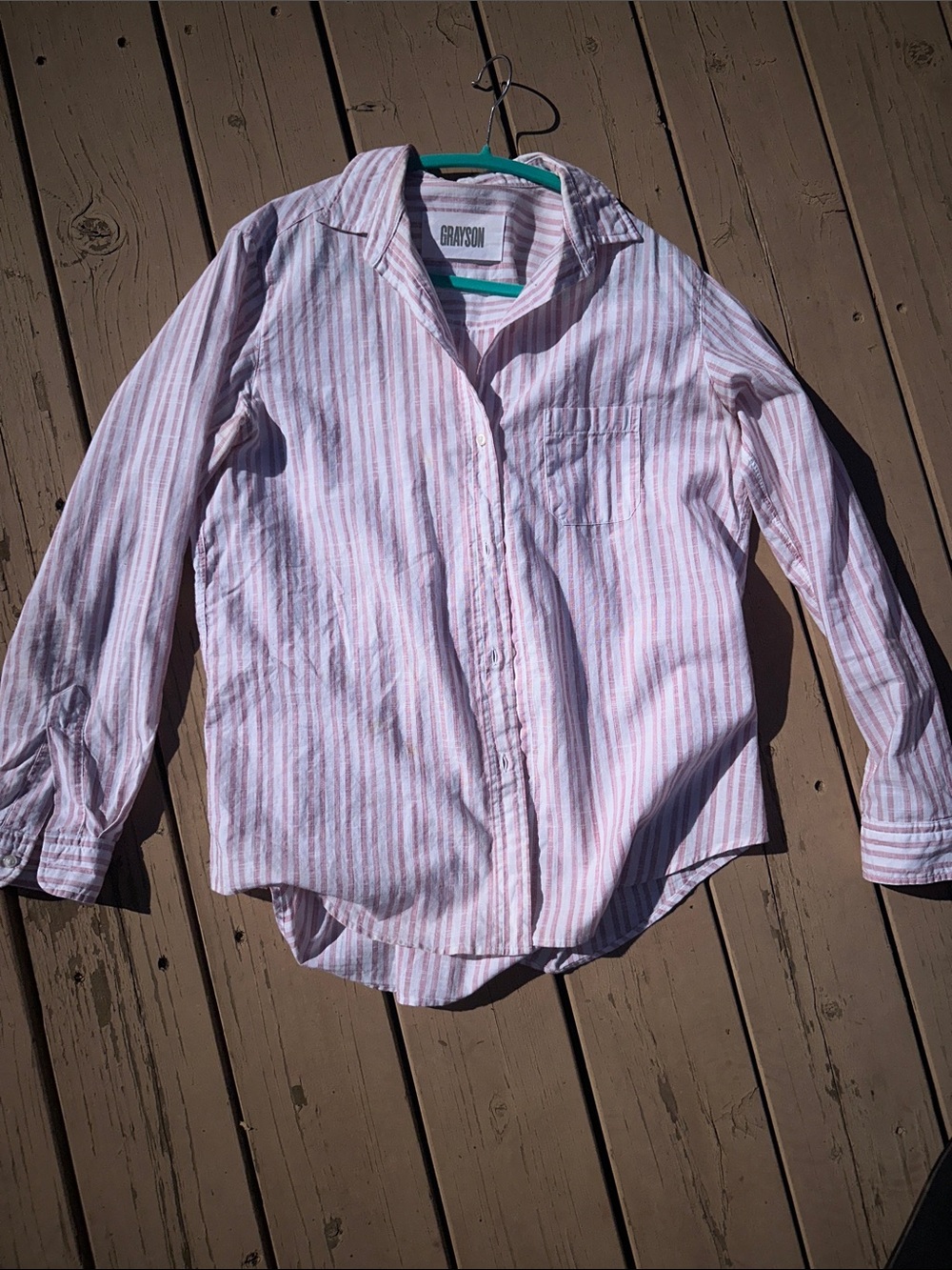 Grayson Women's Pink Stripe Button-Down Shirt